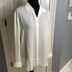 Banana Republic sheer cream large shirt NWT